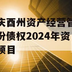 重庆酉州资产经营管理股份债权2024年资产项目