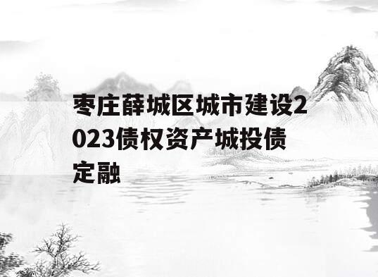 枣庄薛城区城市建设2023债权资产城投债定融